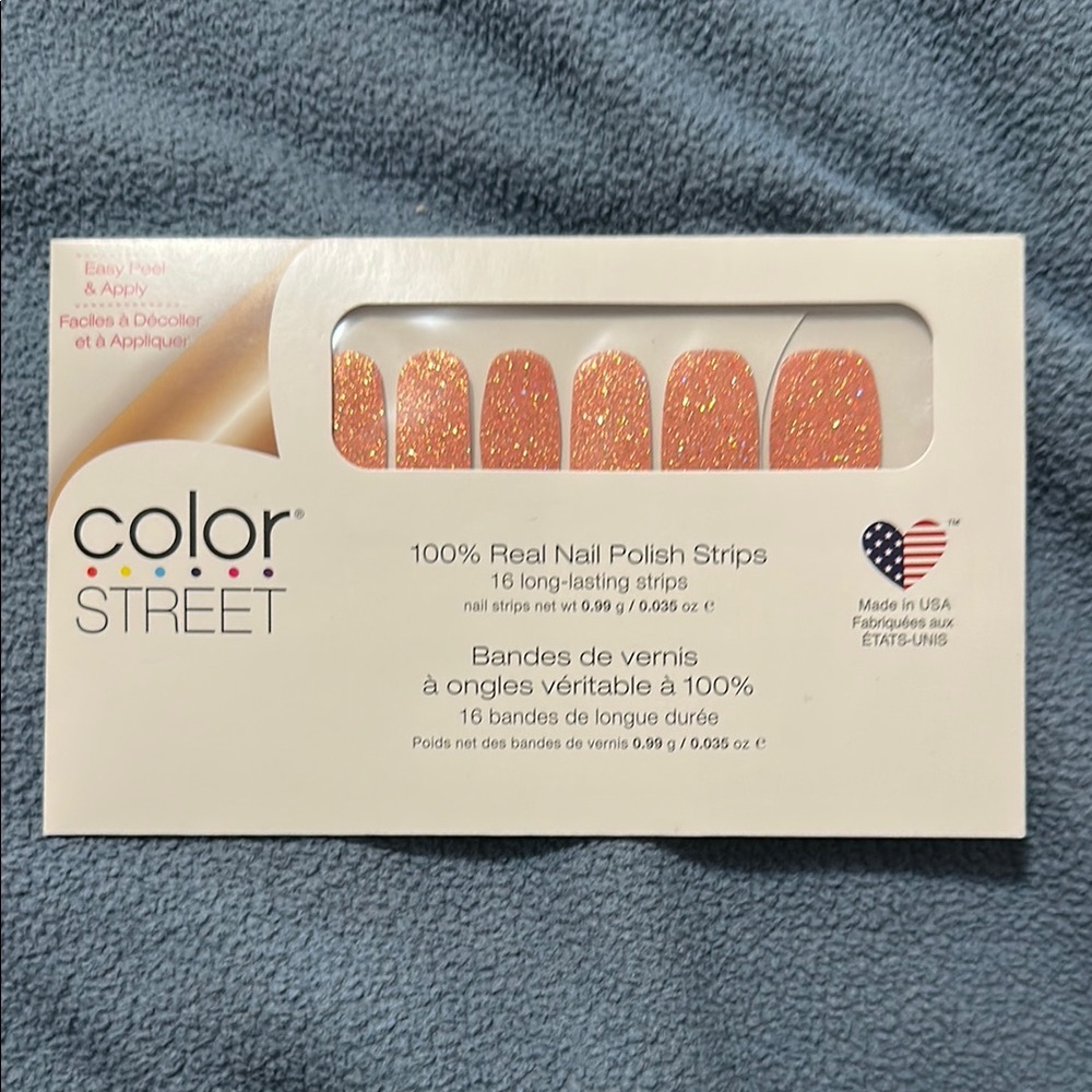 Color Street Orange Press-On Nails Vibrant Glitter